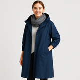 Ella | Zeitloser, wasserdichter Trenchcoat – Blau
