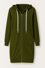 Ember Knielanger Hoodie – Grün