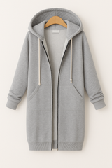 Ember Knielanger Hoodie – Grau