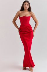Laure | Maxikleid mit Trägern – Rot