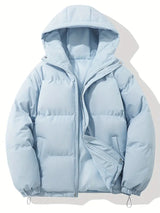 Emerson – warme Jacke im klassischen design mit kapuze – Hellblau