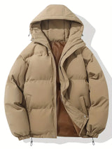 Emerson – warme Jacke im klassischen design mit kapuze – Khaki