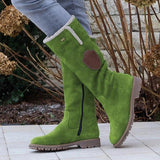 Ivette – damen-wildlederstiefel im vintage-stil – Grün