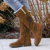 Ivette – damen-wildlederstiefel im vintage-stil – Braun