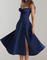 Etta - Ärmelloses Baumwollkleid – Blau