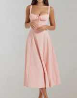Etta - Ärmelloses Baumwollkleid – Rosa