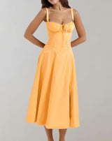 Etta - Ärmelloses Baumwollkleid – Orange