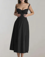 Etta - Ärmelloses Baumwollkleid – Schwarz