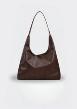 Große Damen Handtasche – Vegane Ledertasche mit Reißverschluss – Dunkelbraun