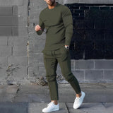 Herren Set | zweiteiliges Outfit mit Oberteil und Unterteil – Dunkelgrün