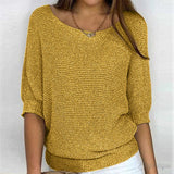 Erin pullover - stylischer Kreuzstrickpullover für damen – Gelb
