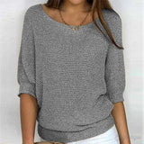 Erin pullover - stylischer Kreuzstrickpullover für damen – Grau