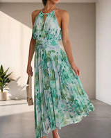 Althessa – Atemberaubendes Neckholder-Maxikleid aus Chiffon – Grün