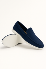 Ernstjan Loafers weiße Sohle Wildleder – Marineblau