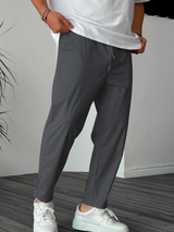 Oscar | Elegante Konisch Zulaufende Hose Mit Kordelzug – Dunkelgrau
