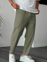 Oscar | Elegante Konisch Zulaufende Hose Mit Kordelzug – Grün