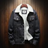 Essentials jeansjacke - herren-winterjacke mit fleece futter – Licht zwart