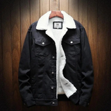 Essentials jeansjacke - herren-winterjacke mit fleece futter – Schwarz