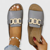 Eva | Orthopädische stilvolle Schnallen-Sandalen – Grau