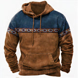 Ethno Herren Hoodie für Lässigen Stil – Braun