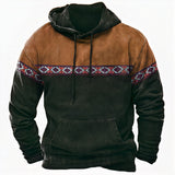 Ethno Herren Hoodie für Lässigen Stil – Schwarz