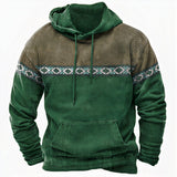 Ethno Herren Hoodie für Lässigen Stil – Grün