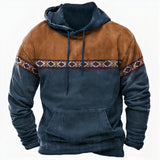 Ethno Herren Hoodie für Lässigen Stil – Dunkelgrün