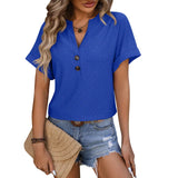 Keraze | Damen Elegant Stilvoll Oberteil | Kurzarm – Blau