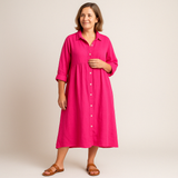 Franka | Lässiges Midi-kleid – Rosa