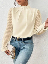 Evelyn | Zeitloses Langarm Top – Beige