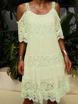 Acuza - Chiffon-Spitzenkleid – Gelb