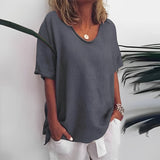 Marina - Lässige und lockere Bluse für Damen – Dunkelgrau