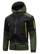 Tezaro | Wasserdichte Windbreakerjacke für Herren Herbst – Dunkelgrün