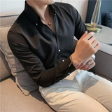Sebastian Slim-Fit Hemd mit Stehkragen – Schwarz