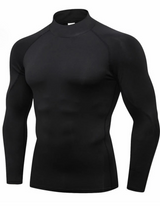 Thermano | Thermisches Langarmshirt für Herren Slim Fit Herbst – schwarz normal