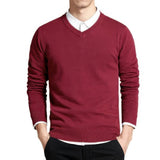 Herren Pullover | V-Ausschnitt klare Linien ruhige Form – Rot
