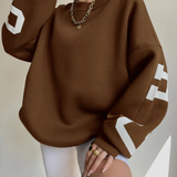 Klassischer übergroßer pullover – finley – Dunkelbraun