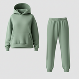 Damen Set | Oberteil mit Rundhals und passende Hose – Hellgrün