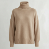 Damen Pullover | Rollkragen mit gerader Passform – Beige
