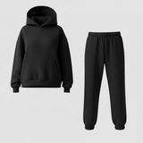 Damen Set | Oberteil mit Rundhals und passende Hose – Schwarz