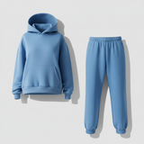 Damen Set | Oberteil mit Rundhals und passende Hose – Blau