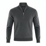 Herren Pullover | V-Ausschnitt mit Reißverschlussdetail – Grau