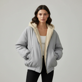 Damen Jacke | oversized Schnitt mit klarer Volumenform – Grau