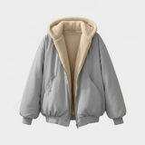 Damen Jacke | oversized Aufbau mit gesteppter Konturführung – Grau