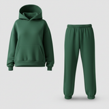Damen Set | Oberteil mit Rundhals und passende Hose – Grün