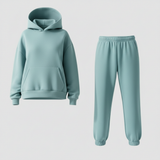 Damen Set | Oberteil mit Rundhals und passende Hose – Hellblau