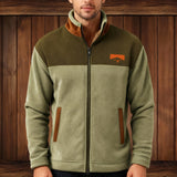 Herren Jacke | Durchgehender Reißverschluss mit Umlegekragen – Grün