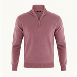 Herren Pullover | V-Ausschnitt mit Reißverschlussdetail – Rosa
