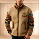 Herren Jacke | Durchgehender Reißverschluss mit Umlegekragen – Braun 2