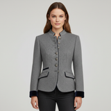 Damen Jacke | kastig geschnittene Jacke mit Mehrknopfverschluss – Grau